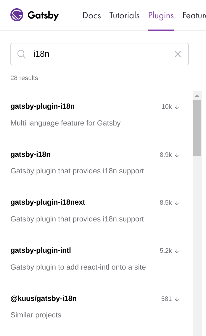 i18n plugins Gatsby.js